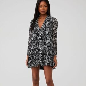 Cleobella Betz Mini dress floral black women's size medium